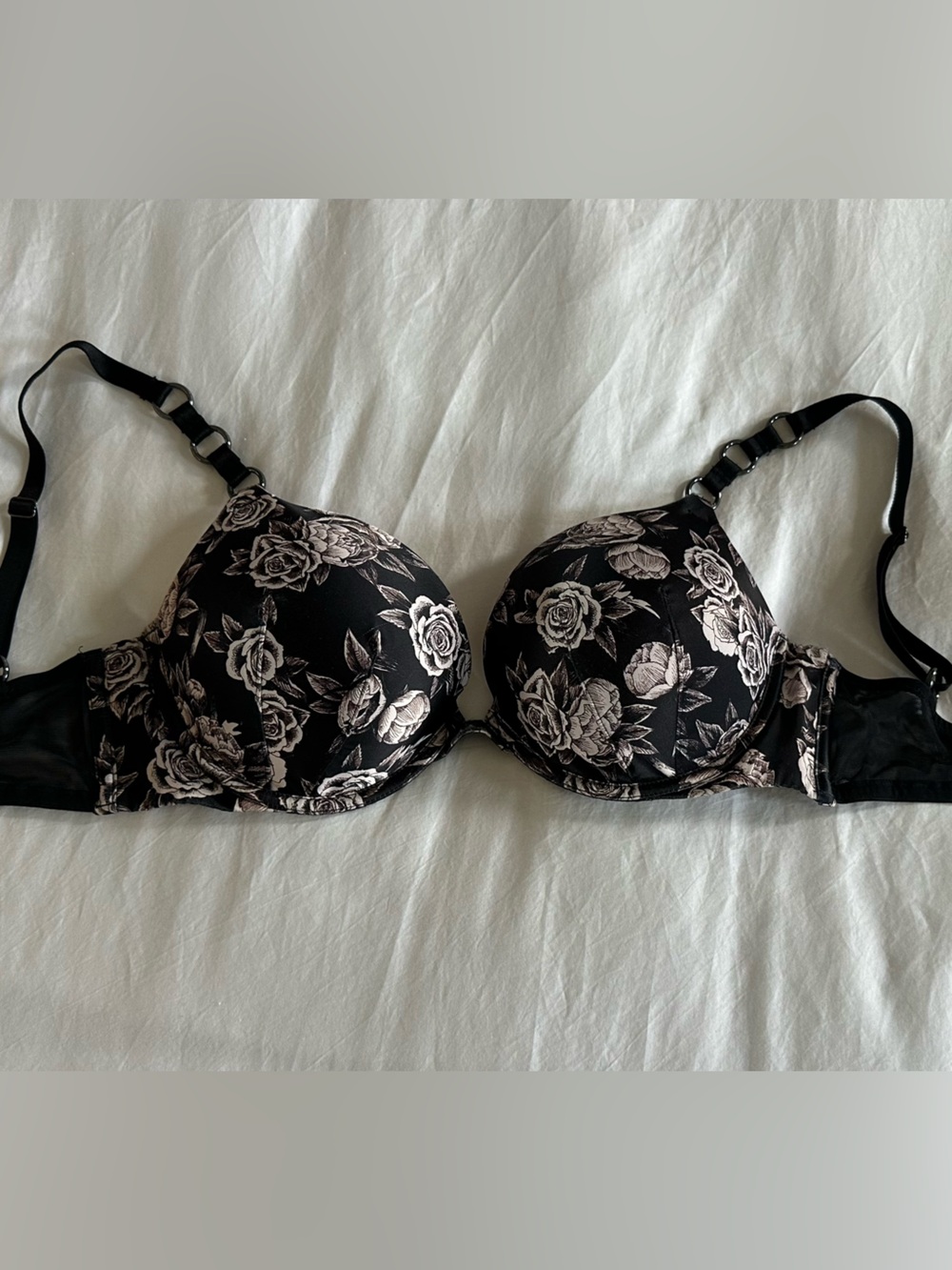 Victoria's Secret Black Floral Underwire Bra